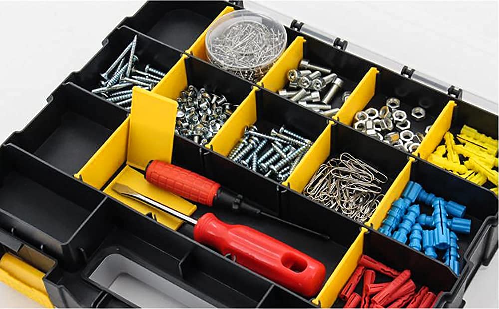 Tools Organizer Box Small Parts Storage Box 34-Compartment Double Side Hardware Organizers with Removable Plastic