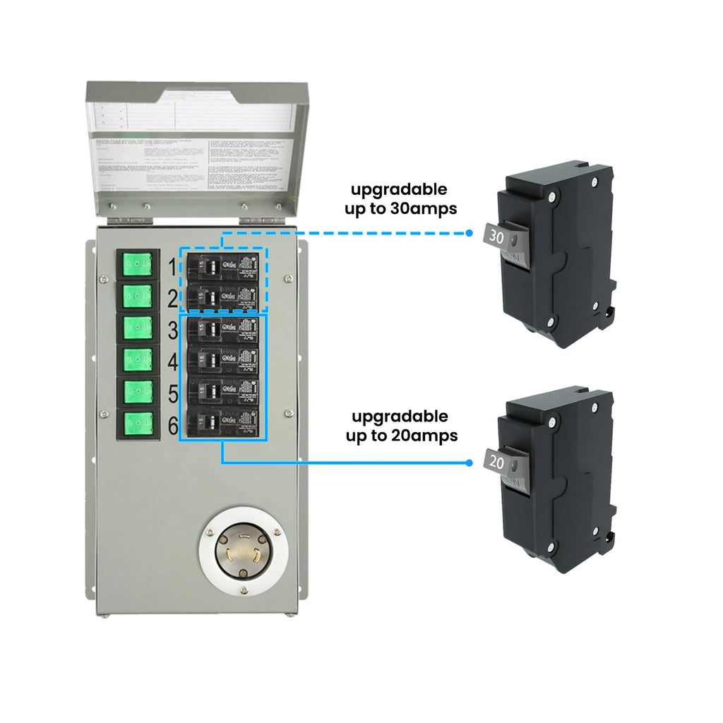 Transfer Switch 6 Circuits 120V 30A Non-Automatic UL Power Transfer Kit(Indoor)
