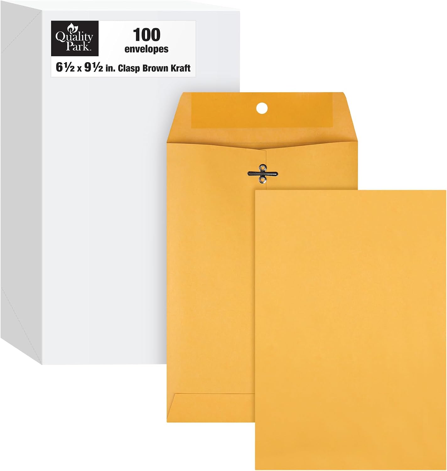 Clasp Envelopes, 6.5 x 9.5 Inch Brown Kraft Catalog Envelopes, for Mailing Small Business Papers, Gummed Closure, Box