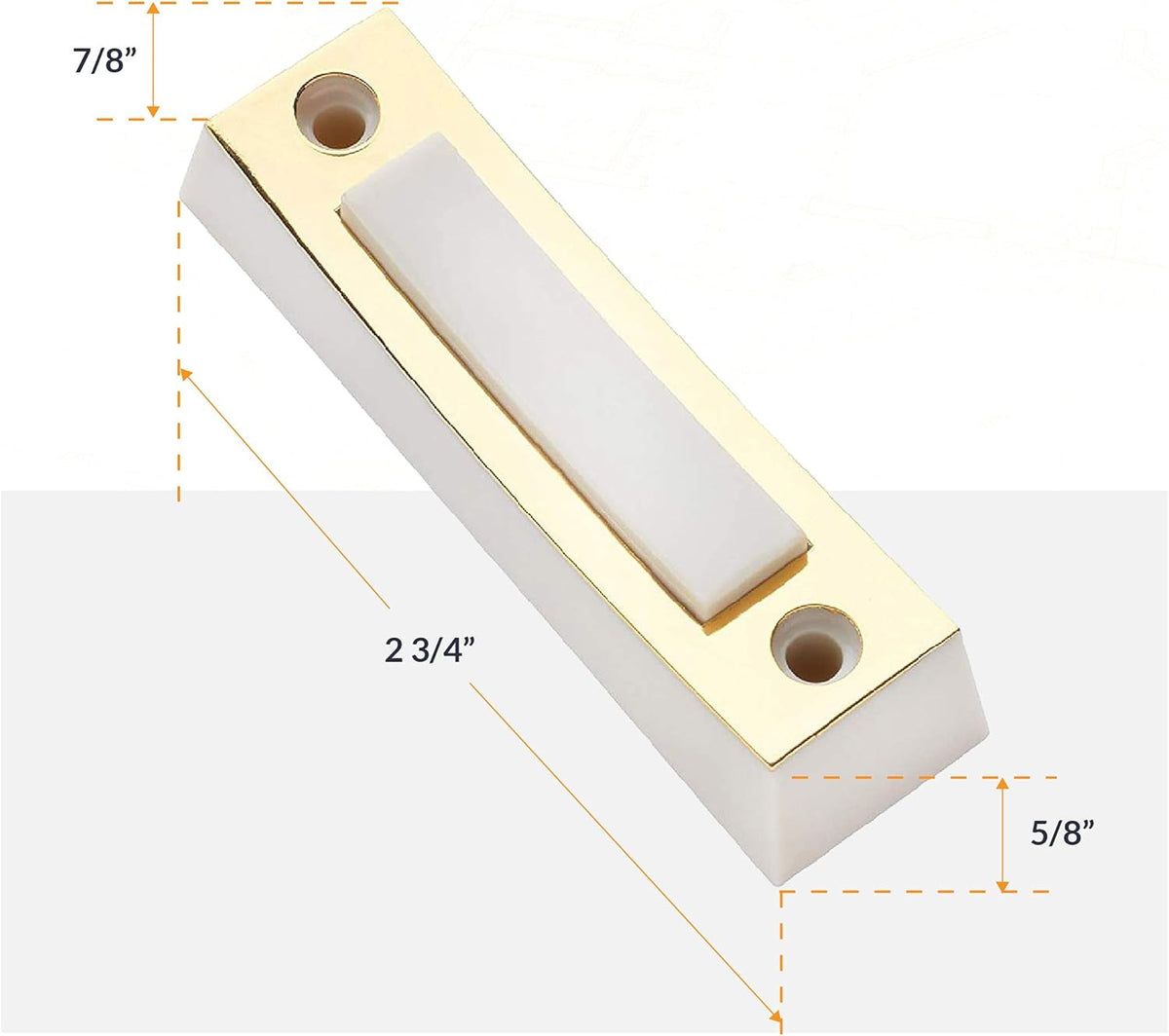 Electric 2-Tone Door Bell Chime Kit with 16V 10VA Transformer and Lighted Doorbell Push Buttons CKIT1, Doorbell