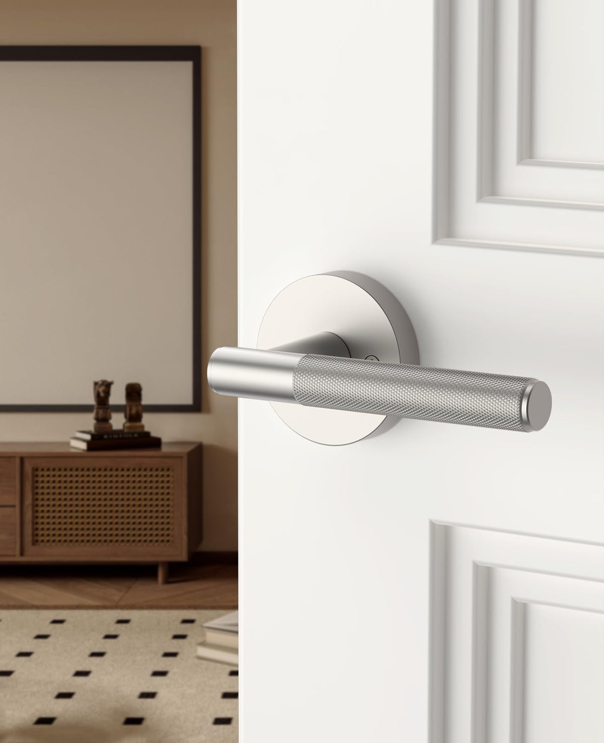 2 Pack Brushed Satin Nickel Dummy Interior Door Handles