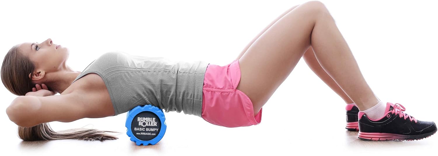 RumbleRoller Basic Bumpy Foam Roller, Solid Core EVA Foam Roller with Grid/Bump Texture for Deep Tissue Massage and