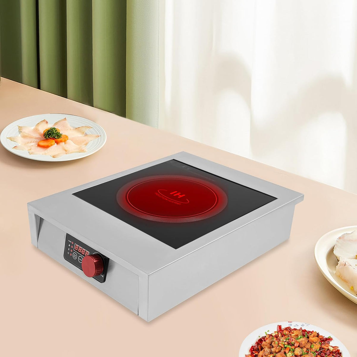 Commercial Induction Cooktop 110V 3500W Professional Electric Induction Burner Countertop Burner High Power Electric