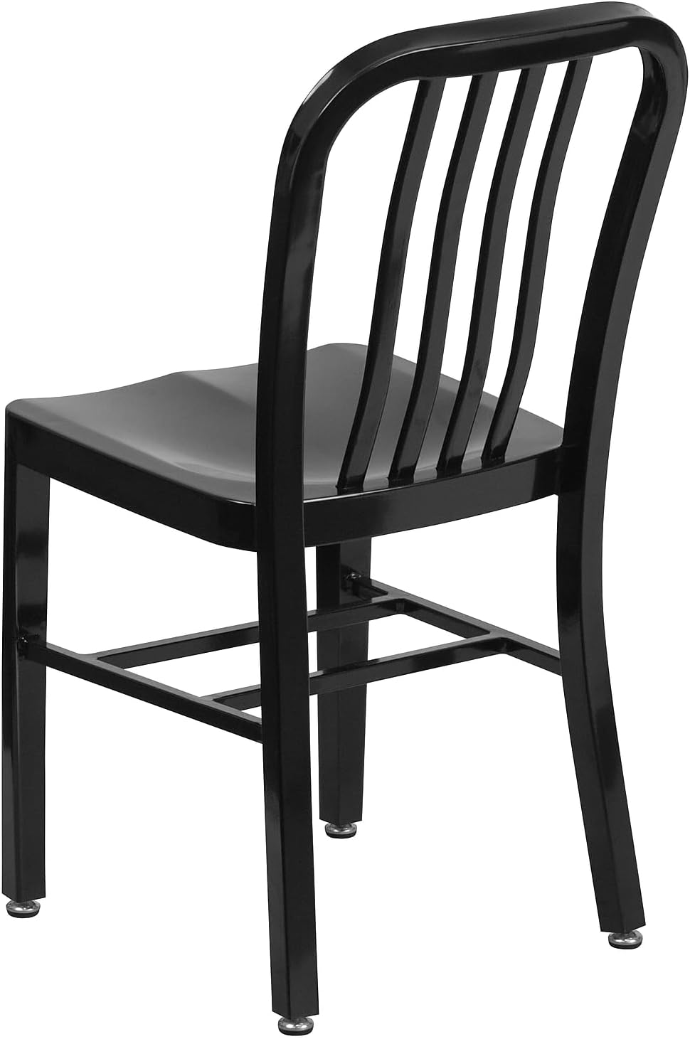Commercial Grade Black Metal Indoor-Outdoor Chair