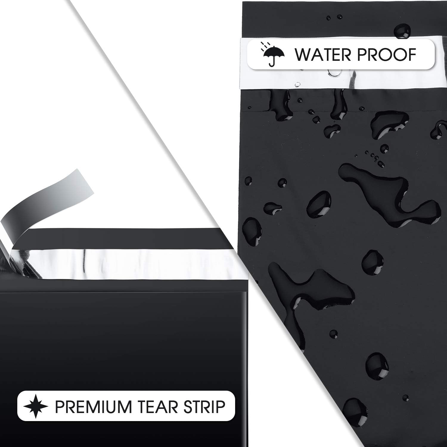 Black Poly Mailers 14.5x19 100 Pack, Large Self Seal Shipping Bags | Strong Thick Tear-resistant Waterproof Mailing