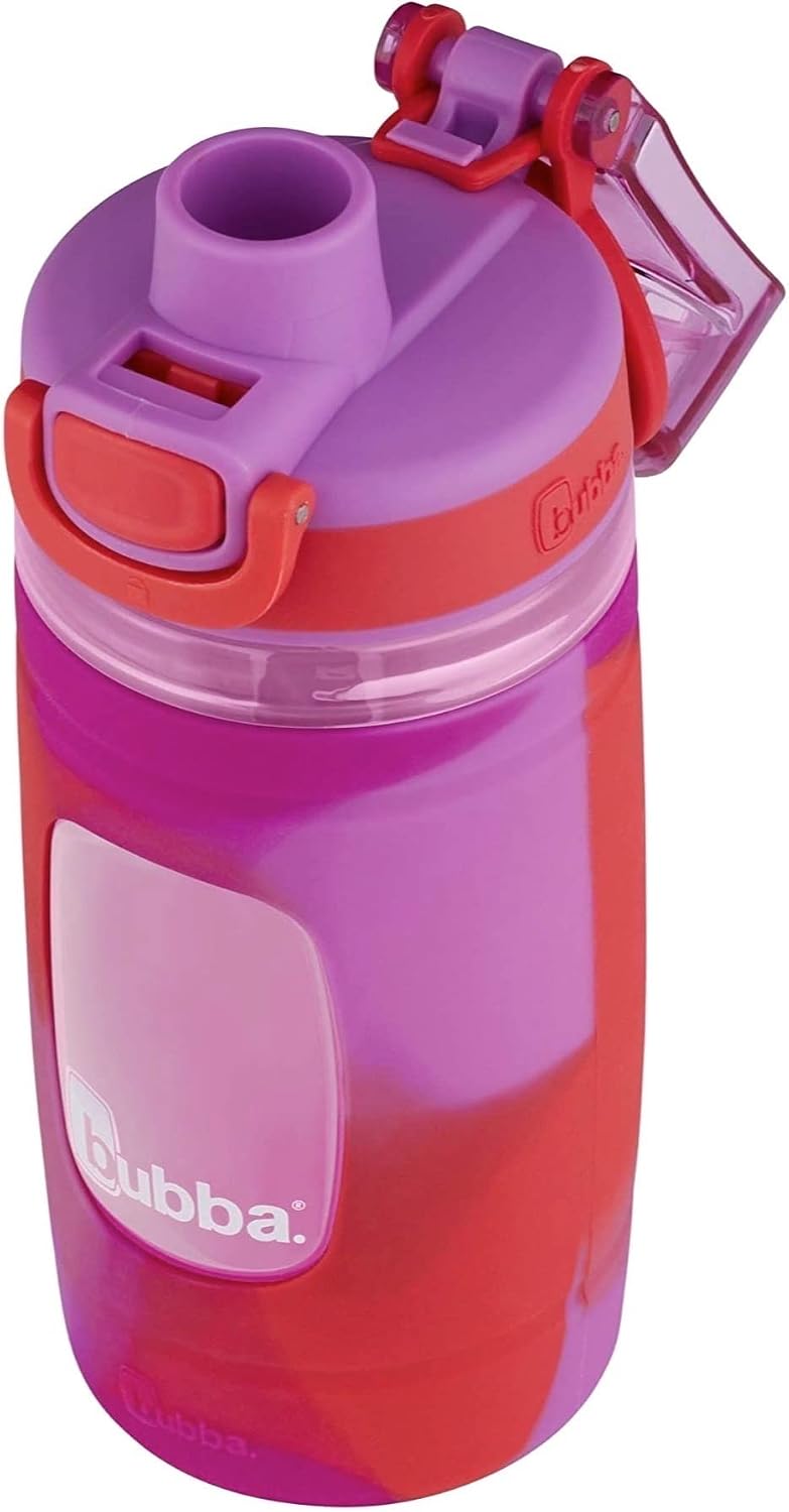 Flo Kids Water Bottle with Silicone Sleeve, 16oz., Watermelon and Wild Berry