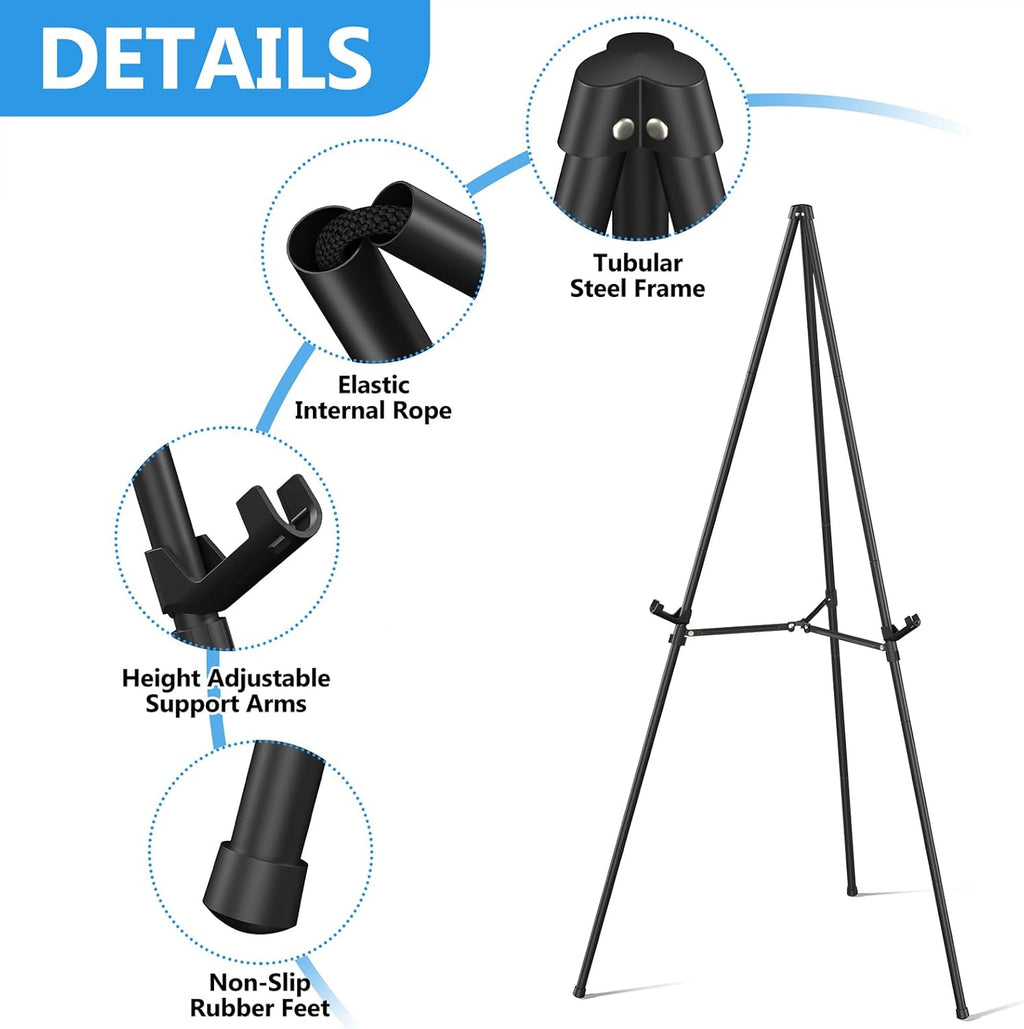 Easel Stand for Sign 70" Adjustable,Portable Metal Easels for Display with Reinforced Support,Folding Easel Sign for