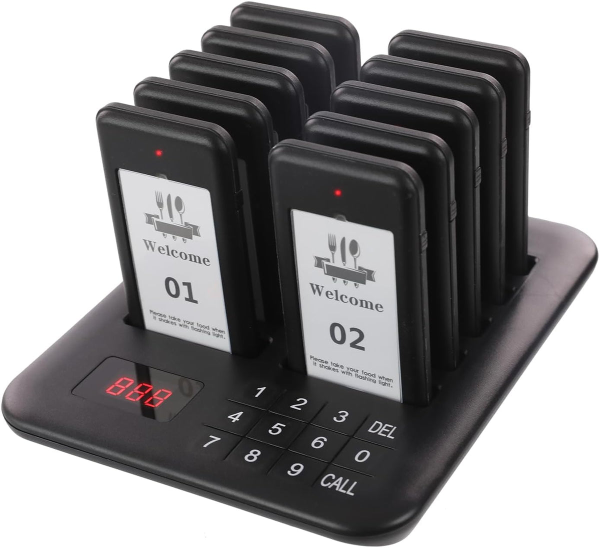 Restaurant Pager System, 10 Buzzers, Pagers for Food Truck
