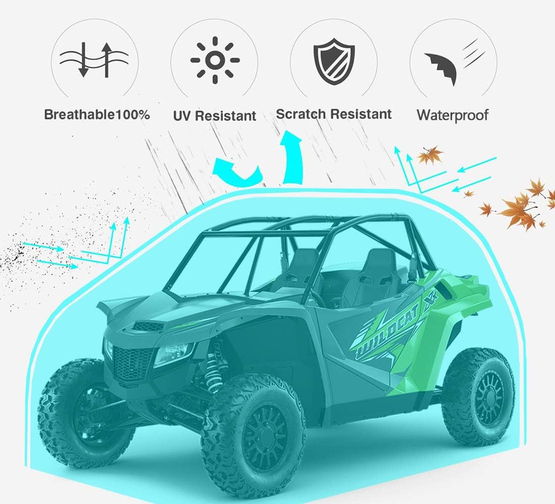 Side by Side UTV Cover Fit Max 2-3 Passenger, 131’’x66’’x75’’ | Heavy Duty Waterproof 420D Oxford Fabric, With Dual