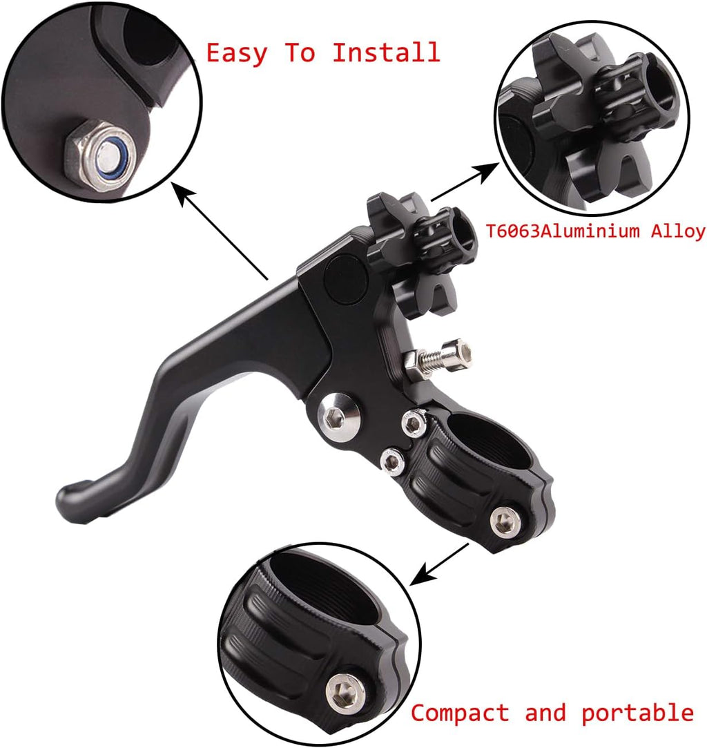 CNC Short Stunt Clutch Lever 22mm 7/8" Handlebar Universal Stunt Clutch Lever Motorcycle Dirt Bike for for CFR250R CFR450R CFR450X CFR250X XR250 (Black)