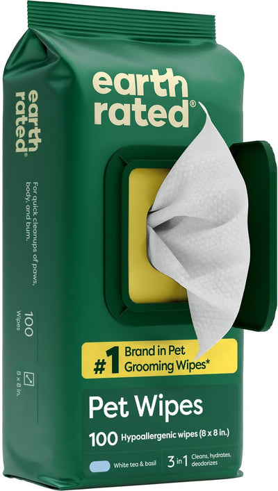 Pet Wipes for Dogs and Cats, Hypoallergenic, 3-in-1 Cleaning, Deodorizing and Hydrating