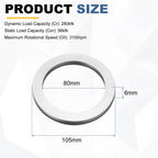 uxcell 2 Sets AXK80105 Thrust Needle Roller Bearings with Washers, ID 80mm