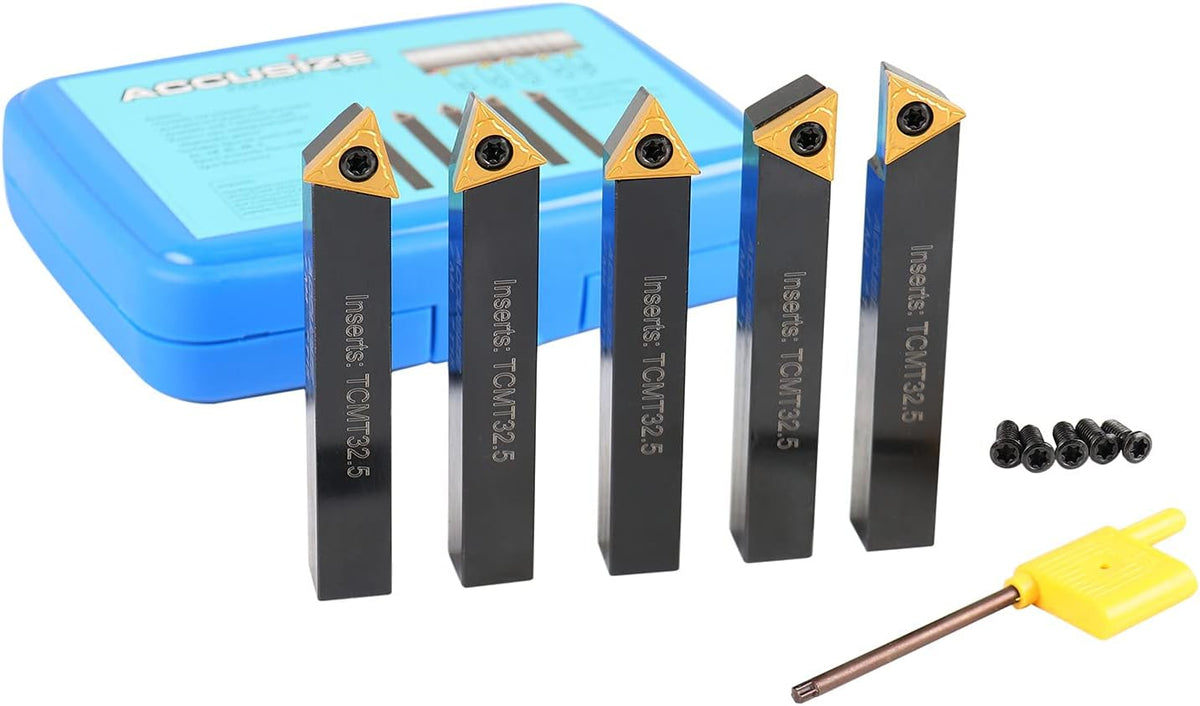 Accusize Industrial Tools 1/2'' 5 Pc Indexable Turning Tool Set, 2380-5082