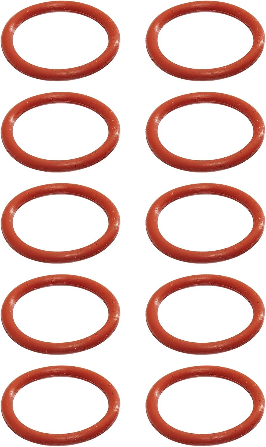 112 Silicone O-Ring, 70A Durometer, Red, 1/2" ID, 11/16" OD, 3/32" Width (Pack of 10)
