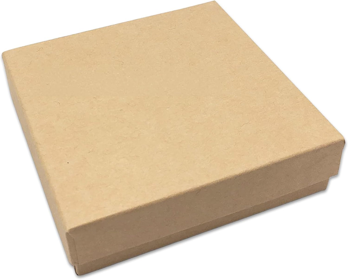 TheDisplayGuys 100 Cardboard Jewelry Gift Boxes with Inserts - Kraft Brown