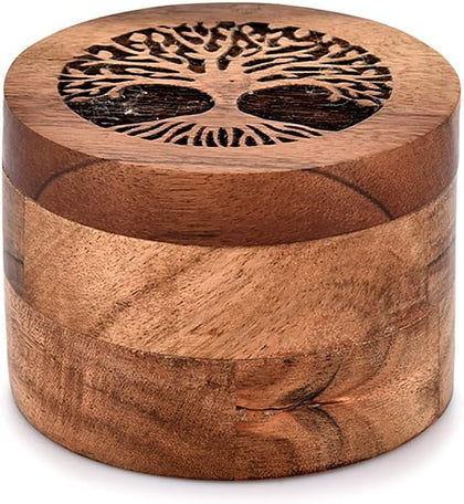 Handmade Acacia Wood Urn for Human Ashes, Tree of Life Wooden Box Urns for Ashes - Cremation Pet Urns for Dogs Ashes
