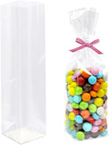 Gusseted Flat Bottom Cellophane Bags 2x2x8 In 50Pcs