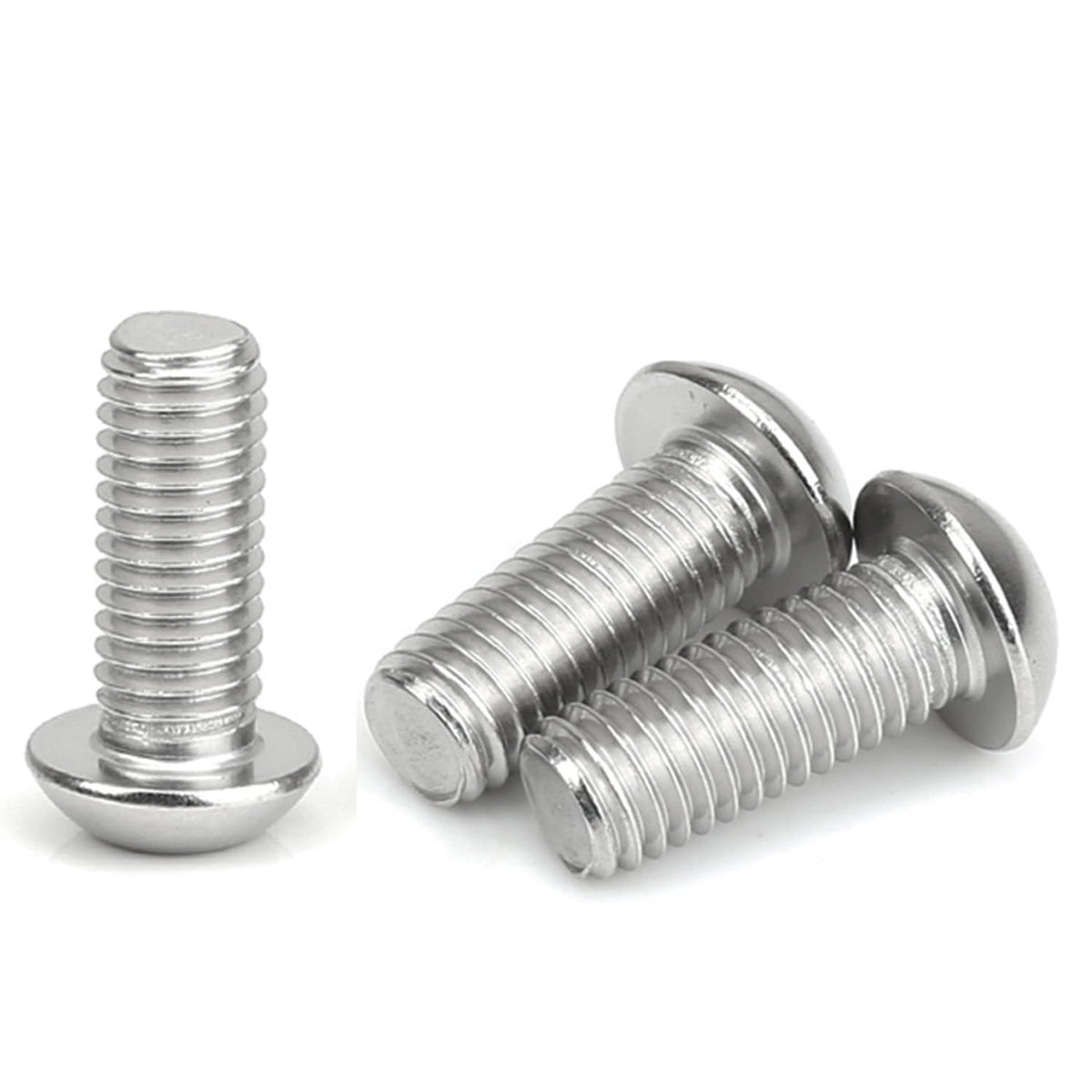 #8-32 x 1/2" (100 Pcs) Button Head Hex Socket Cap Screws Bolts, 304 Stainless Steel 18-8, Hex Drive, Bright Finish, Fully Machine Thread