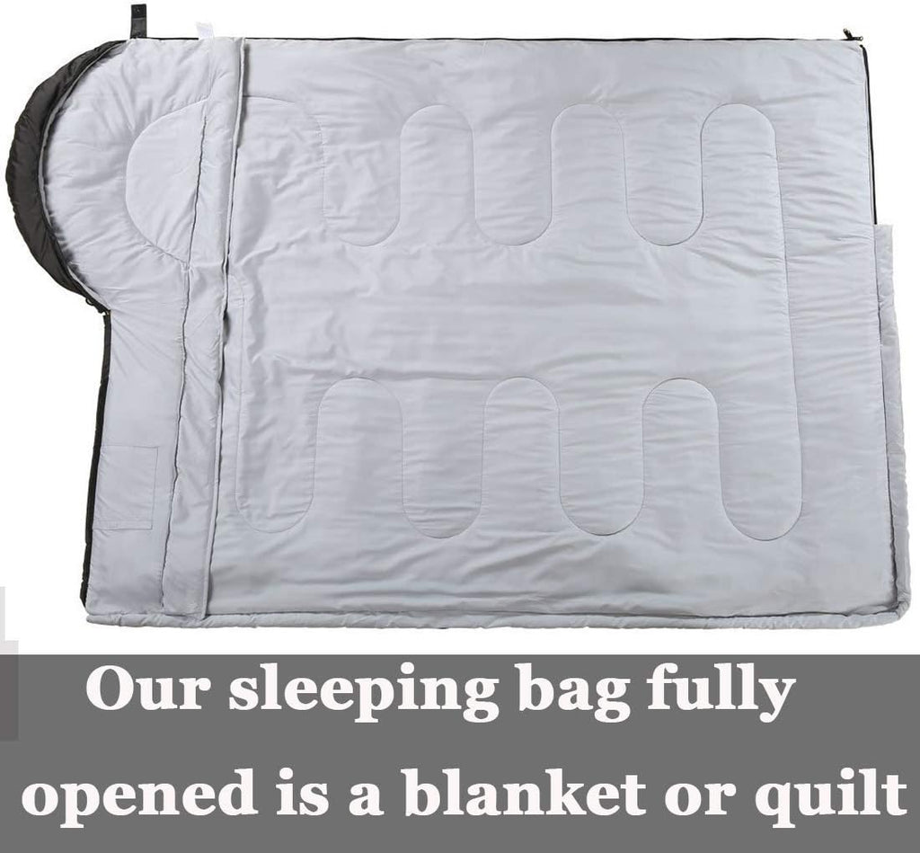 3-4 Season Sleeping Bag for Adults & Kids, Lightweight Warm Cold Weather Camping Bag with Waterproof Compression Sack