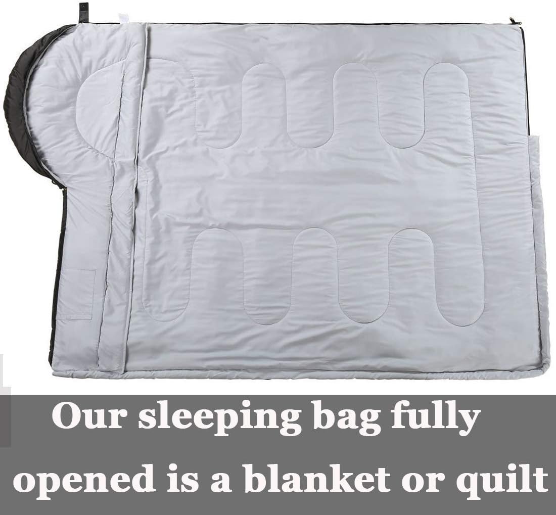 3-4 Season Sleeping Bag for Adults & Kids, Lightweight Warm Cold Weather Camping Bag with Waterproof Compression Sack