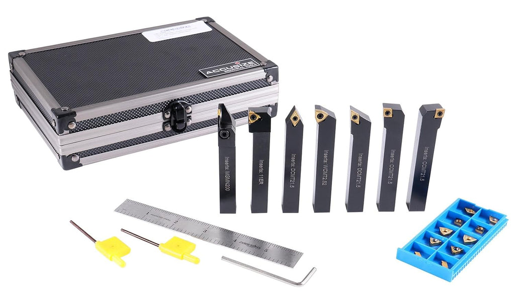 Accusize 1/2 in Shank Indexable Carbide Turning Tool Set, 2387-2004PLUS