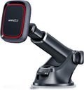 Magnetic Phone Mount for Car, Dashboard & Windshield Suction Cup Holder with Telescopic Arm, Requires Metal Plate for