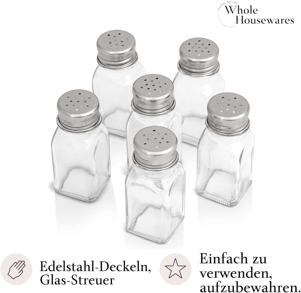 stainless steel salt and pepper shakers set | 6-Piece Pack | Best for Home Kitchen, Restaurants and Catering