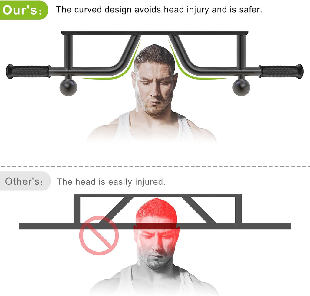 Heavy Duty Welded Pull Up Bar Wall/Joist/Ceiling Mount Chin Up Bar | Multifunctional Pull-up Bars w/Resistance Band