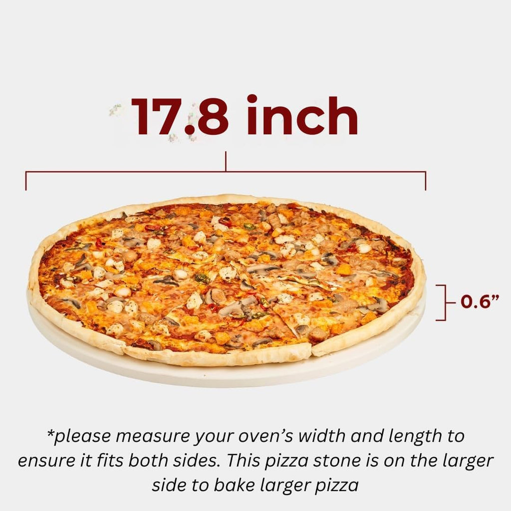 Extra Large Round Pizza Stone For Oven 18 Inch Approx (17.8 inch)