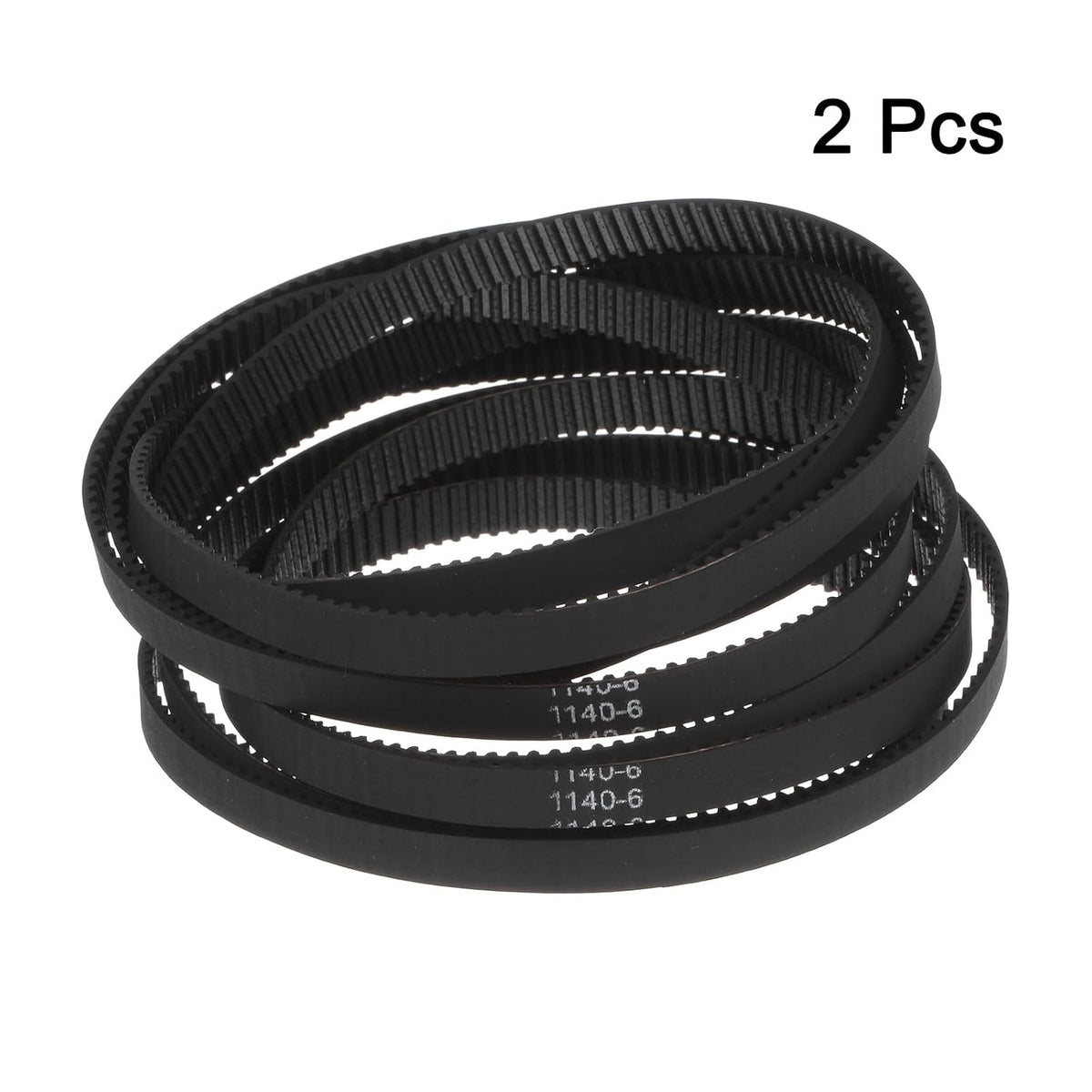 uxcell 2pcs 2GT Timing Belt Closed Loop Rubber Belts 1140-2GT-6