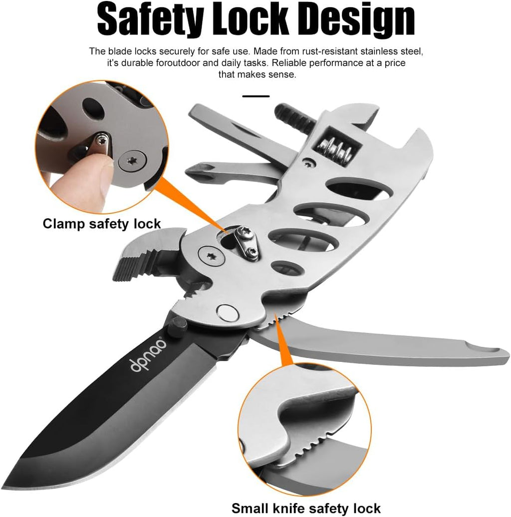Multitool Wrench With 7 Tools/Pliers/Wire Cutter/Flat Screwdriver/Phillips Screwdriver/Portable Folding
