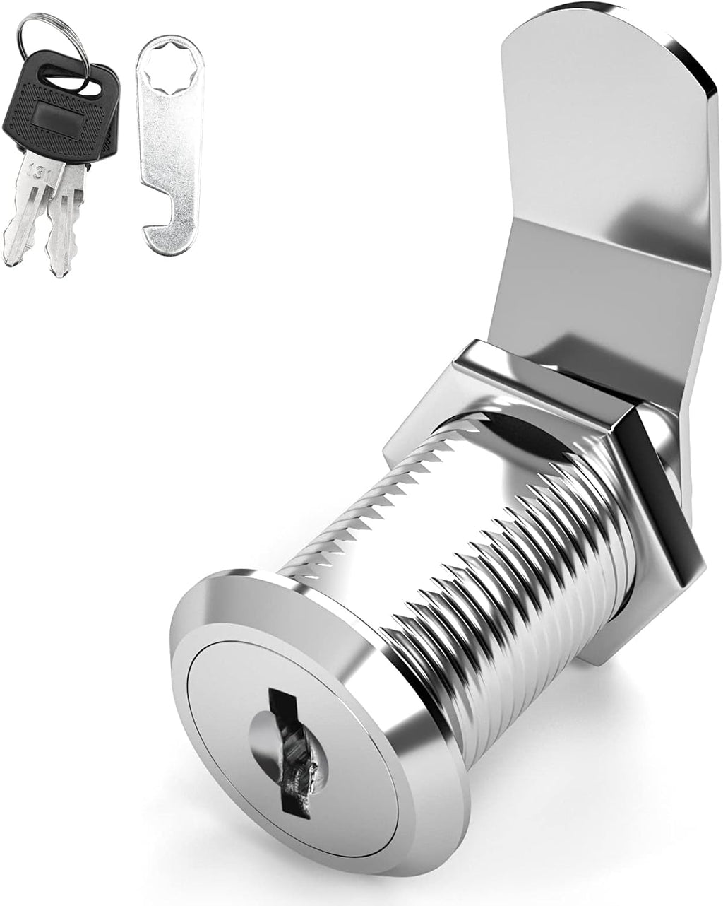 Keyed Alike, Cabinet Cam Lock 1-1/8 Inch File Cabinet Lock Drawer Locks with Keys Cam Lock for Toolbox Mailbox Lock