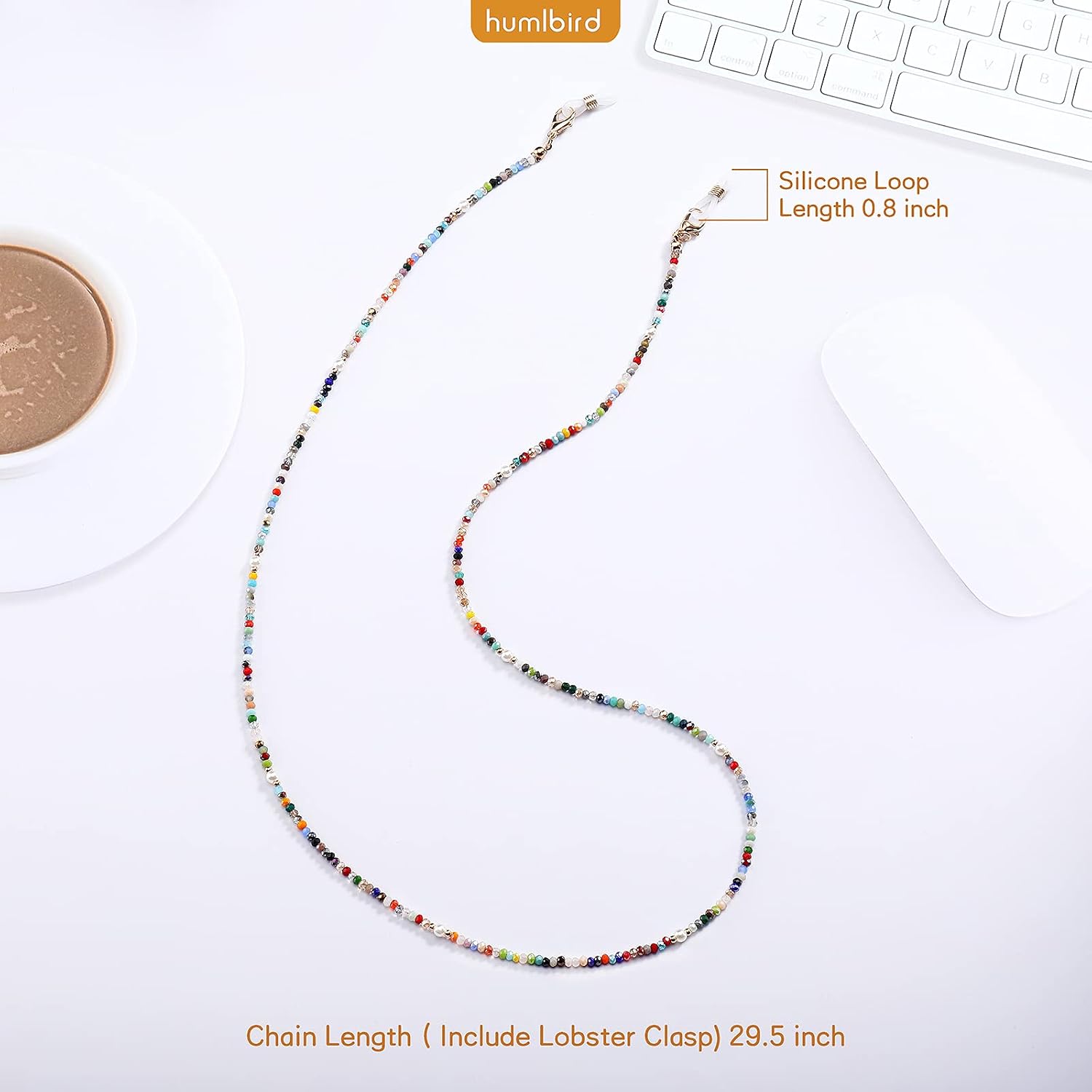 Mask Lanyard Eyeglasses Chain Healing Crystal Beaded Sunglasses Chains with Pearl for Women