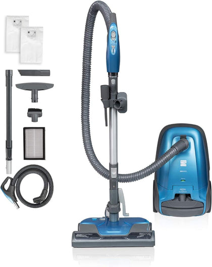 Pet Friendly Lightweight Bagged Canister Vacuum Cleaner | Extended Telescoping Wand, HEPA, 2 Motors, Retractable