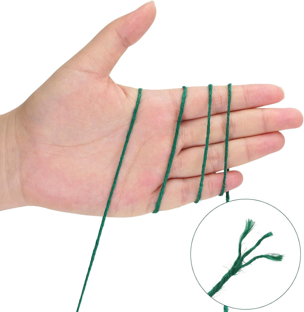 Green Jute Twine String 1312 Feet 2mm for Crafts Gift Wrapping