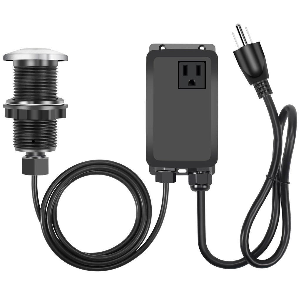 AKEYSRC Garbage Disposal Air Switch Kit, Garbage Disposal Button, Sink Top Waste Disposer On/Off Switch, UL Listed Air Switch Compatible with All Garbage Disposals (Brushed Stainless Steel）