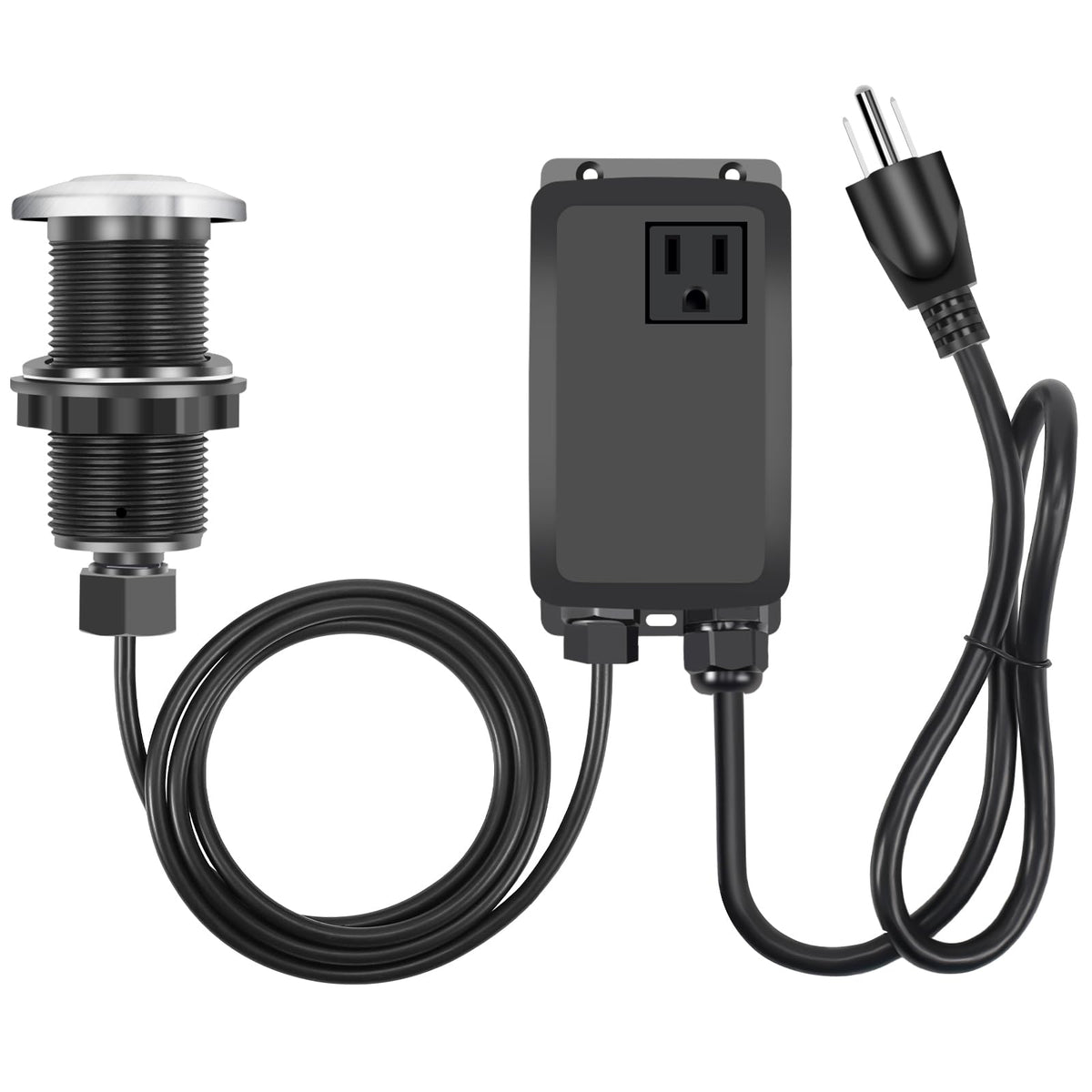 AKEYSRC Garbage Disposal Air Switch Kit, Garbage Disposal Button, Sink Top Waste Disposer On/Off Switch, UL Listed Air Switch Compatible with All Garbage Disposals (Brushed Stainless Steel）