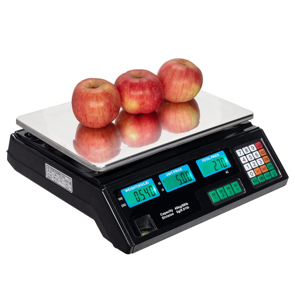 Price Computing Scale 40kg/5g Counting Scale Deli Scale Digital Pricing Weighing Scale Precise Market Scales kg/g/lb