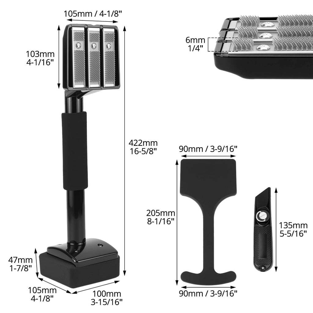 Carpet Knee Kicker 16.5 Inch, Light-Duty Grip Tool, Used for Low-Pile and Flat Carpets, Carpet Installation Knee
