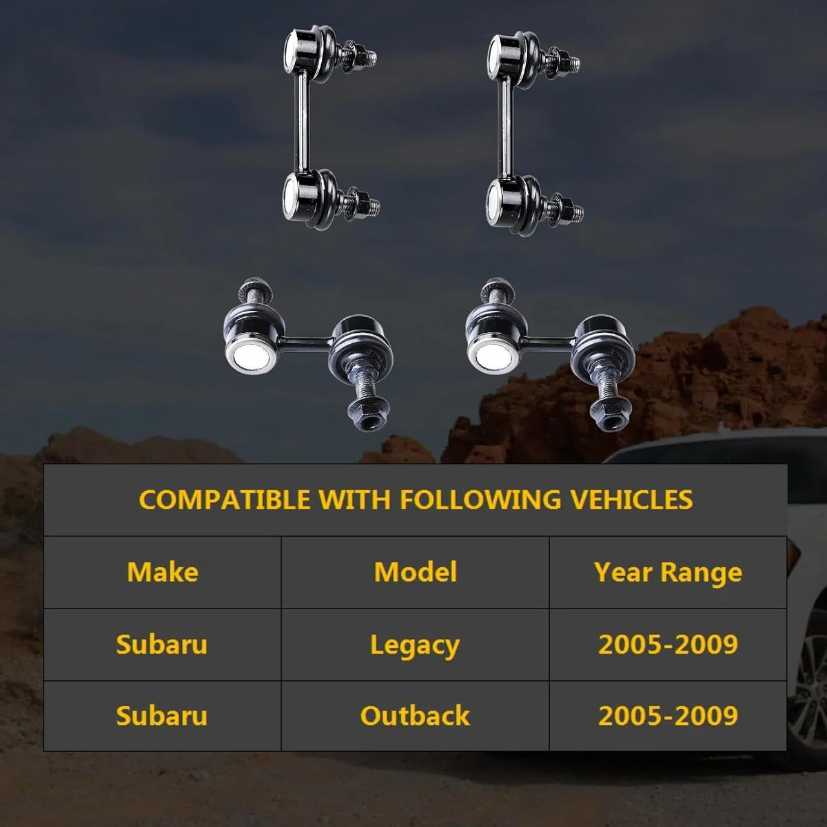 4pc Front Rear Sway Bar Link Kit for Subaru Legacy/Outback 2005-2009