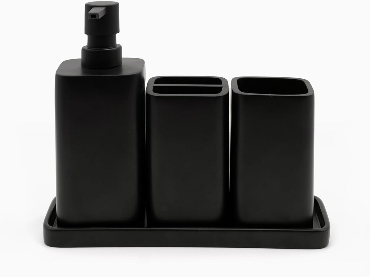 Bathroom Accessory Sets, 4 Pieces Bathroom Accessories Complete Set Vanity Countertop Accessory Set, Includes Lotion