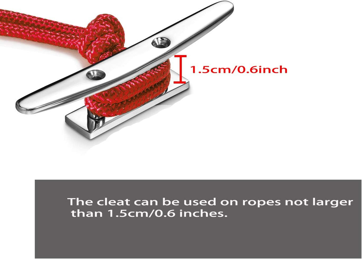 Stainless Steel Boat Cleats 4"/5"/6", Marine Dock Cleats, Heavy Duty 316 Stainless Steel, Mirror Polished, Curtain Tie, Hook, Include Installation Screws