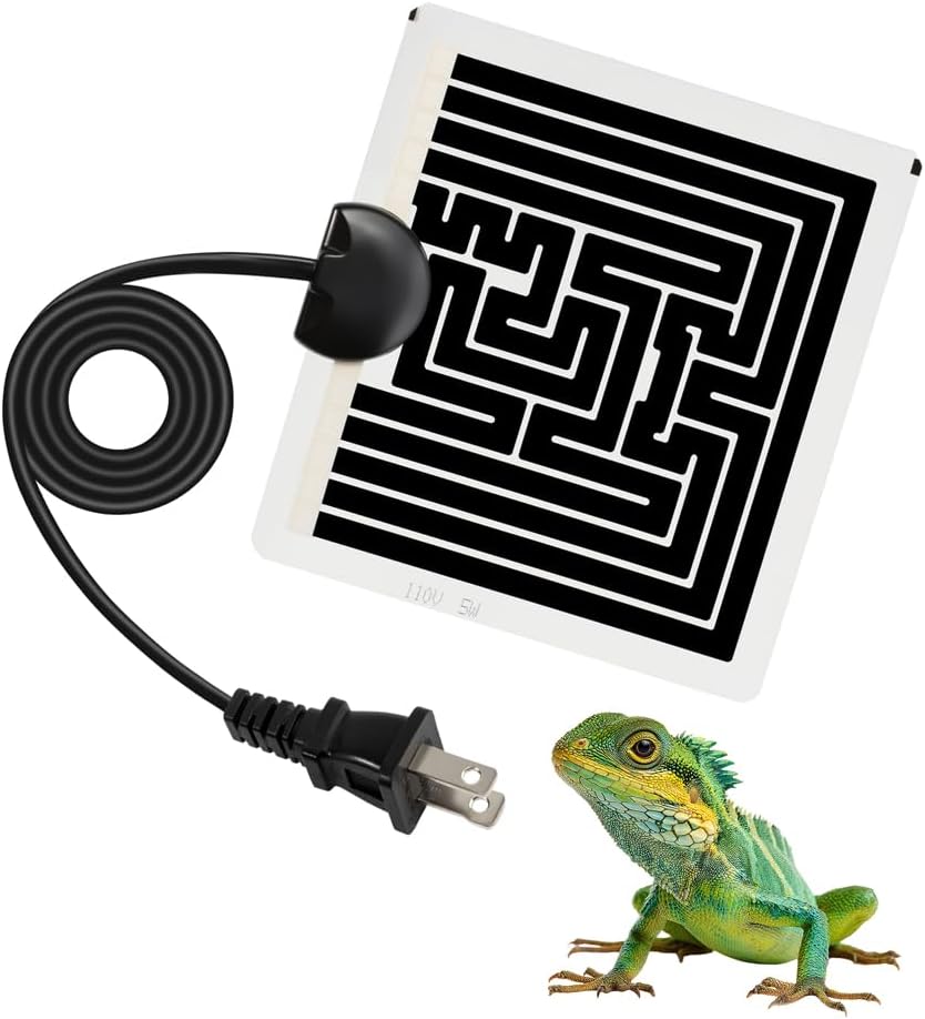 Reptile Heating Pad 6 x 5.5 Inch Reptile Heat Mat with Rapid and Even Heating Reptile Heat Pad Under Tank Terrarium