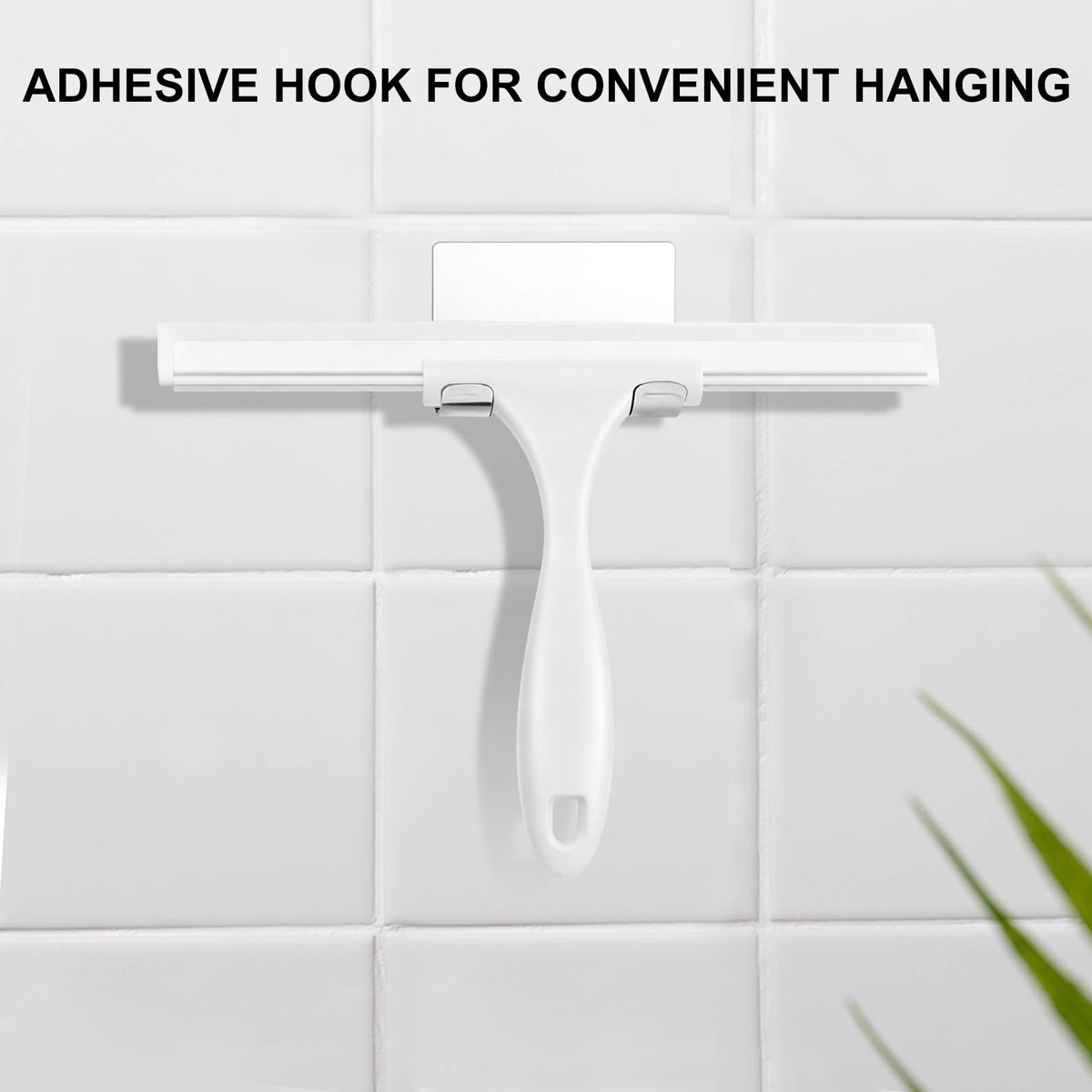 Squeegee for Shower Glass Door, 10 Inches, White