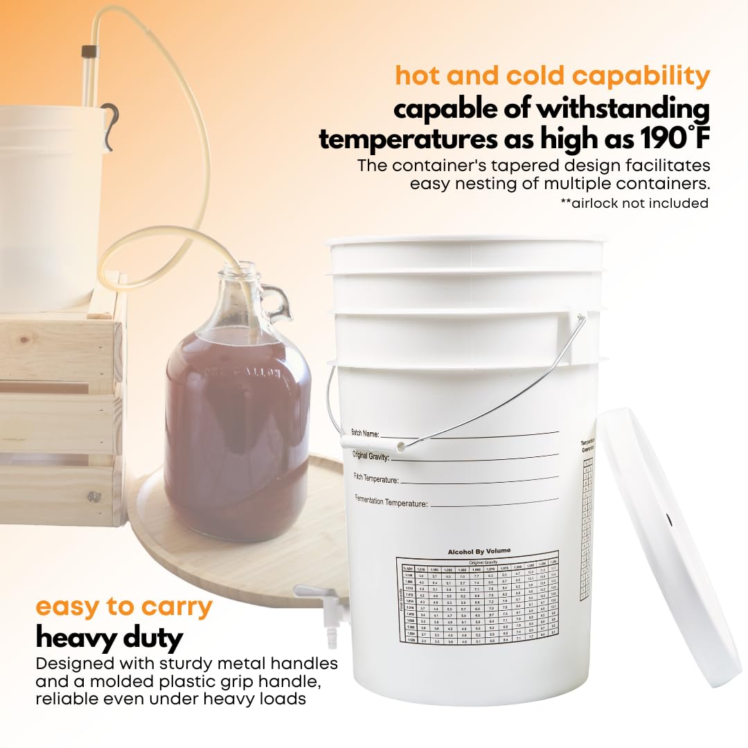 FastTrack Fermentation Bucket with Spigot | Home Brewing Wine Fermenter with Spigot | 100% Food Grade-BPA Free