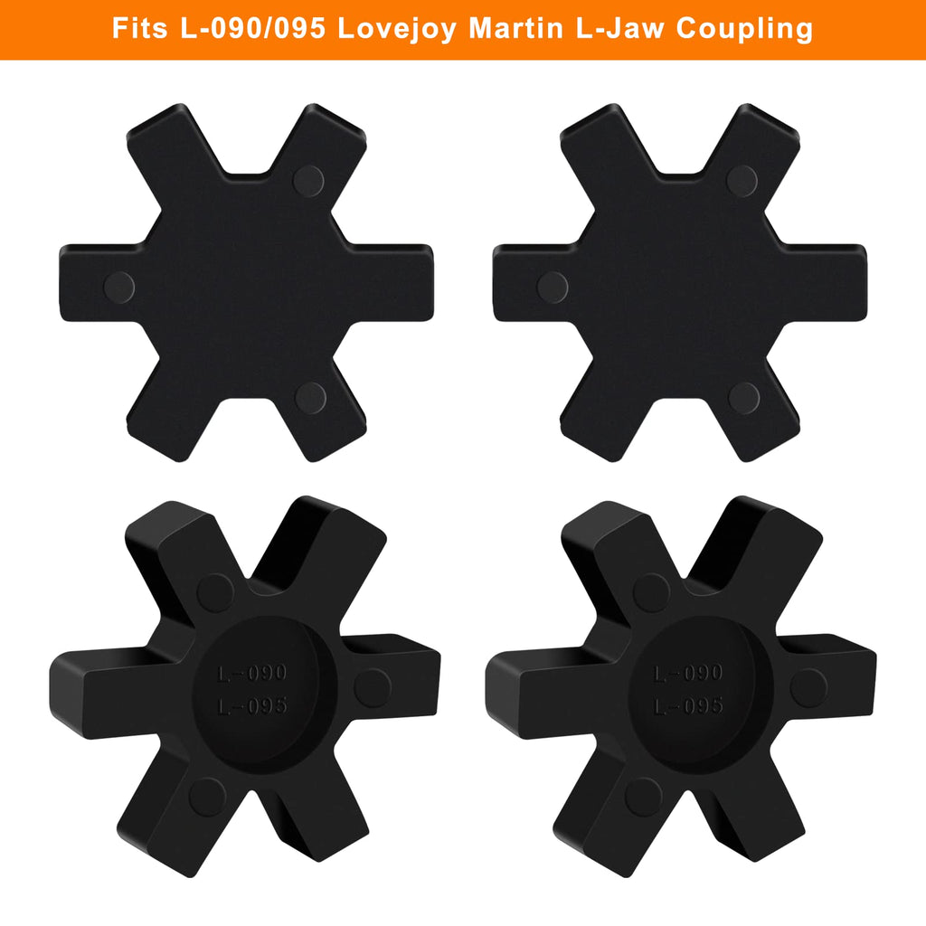 MingQiEven Spider Inserts for L Jaw Coupling, NBR Rubber 8-Pack Black