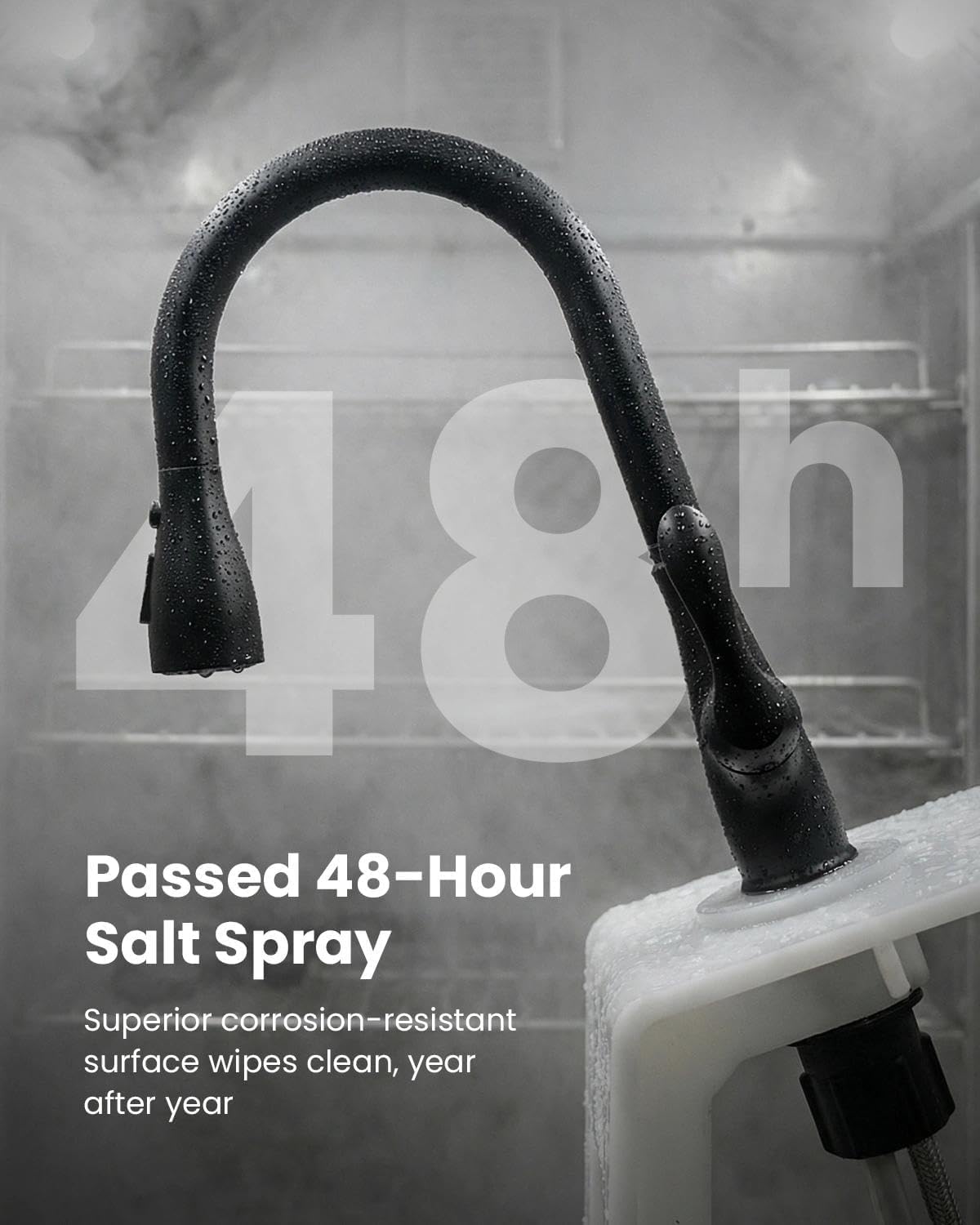 Matte Black Kitchen Faucet with Pull Down Sprayer