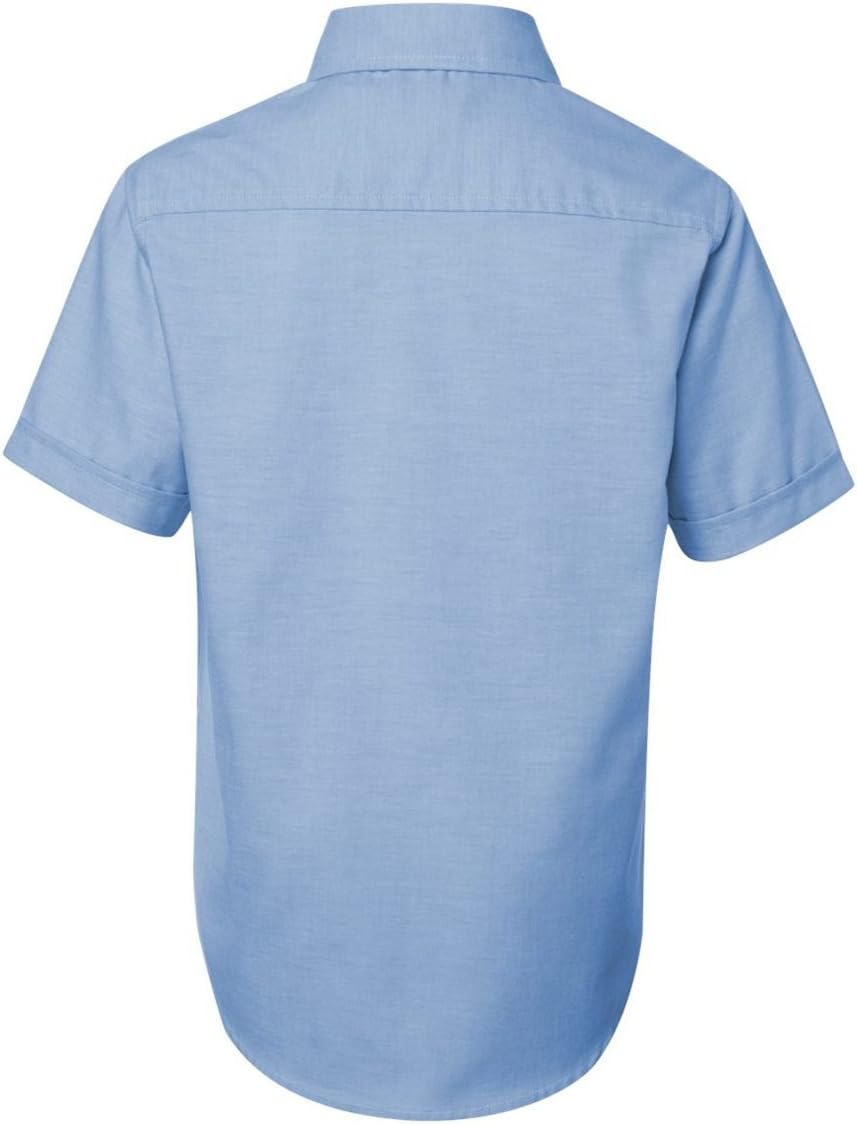 School Uniform Boys Short Sleeve Oxford Shirt, Blue, 7