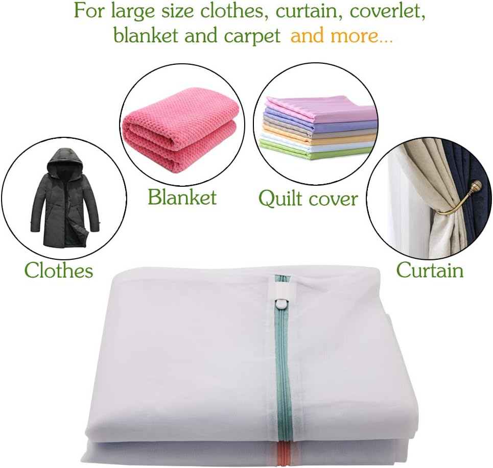 2Pk 43x35" Extra Large Mesh Laundry Bags Jumbo for Blankets | Mesh bags for delicates, coats, blankets, bedding