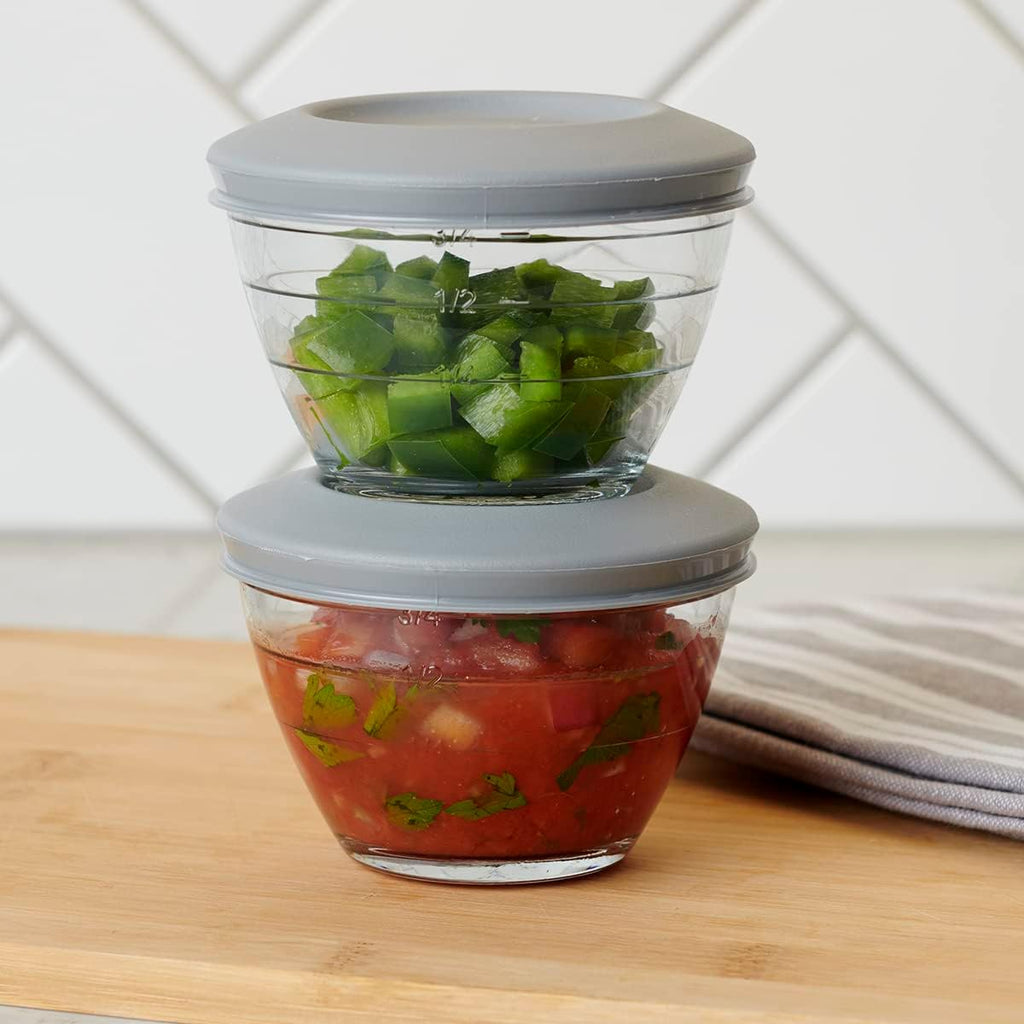 4-IN-1 PREP BOWLS. 6 Piece set (3 Bowls and 3 lids)